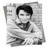 Elvis smiling - vintage black and white themed card - 12.6 x 17.7cm and blank inside - made in the UK