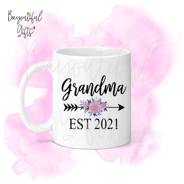 Mother's Day Ceramic Mug - Boho Style Grandma Est. YYYY