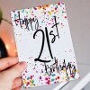 Personalised any age birthday confetti-style card: 16th, 18th, 21st, 30th, 40th, 50th, 60th, 70th, 80th, 90th (Size A6/A5/A4/Square 6x6") - A6: Single card