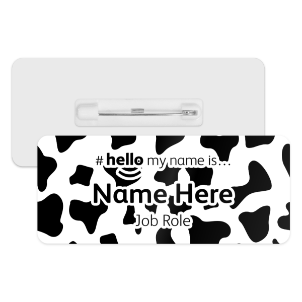 #hello my name is... Name Badge- Dalmatian Animal Print