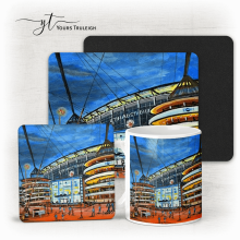 Etihad Stadium Side View - Ceramic Mug, Hardboard Coaster & Placemat Set - Etihad Stadium Side View