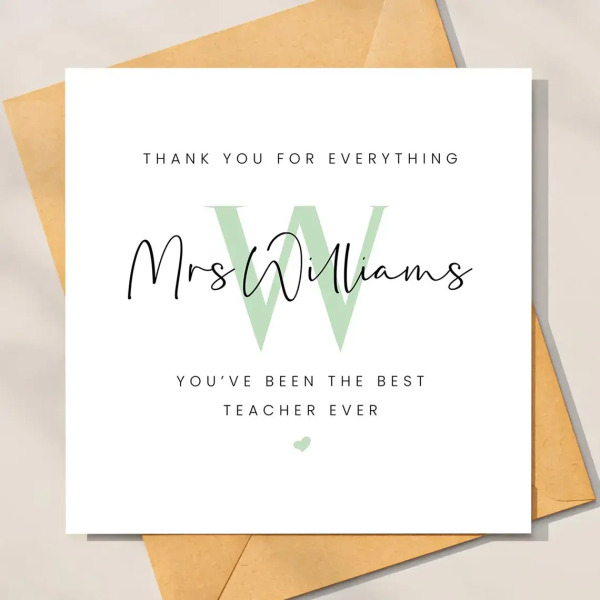 Personalised Thank You Teacher Card - You've Been The Best Teacher Ever - Standard Smooth Card