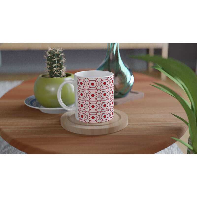 Polygon Pattern Mug - Ceramic White
