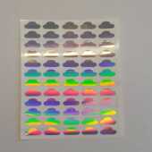 Holographic, White or Silver Cloud Stickers 100 in a set