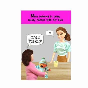Doll Card | Funny Mum Card  | Gin | Funny Card | Birthday Card | Homeschooling | Parenting | Mum Birthday Card