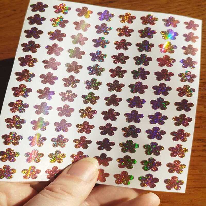 1cm Flower Stickers, 70's hippy style flower stickers - Pink