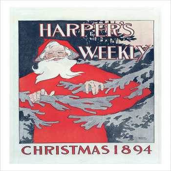 Harpers Weekly Cover - a 17.5 x 12.5cm Christmas Card from Holy Mackerel's Alternative Image Range of Festive Designs.