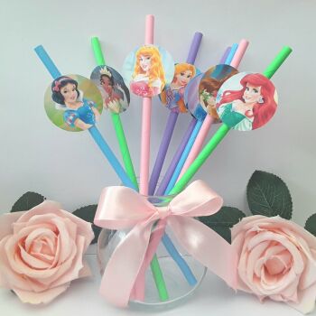 8 Disney Princess Straws,Disney Princess Birthday,Disney Princess Party