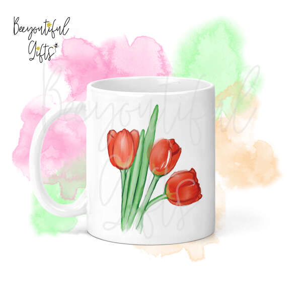 Watercolour Tulips Ceramic Mug