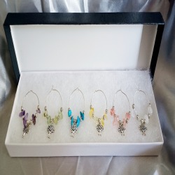 Set of 6 Wine Glass Tree of Life Charms