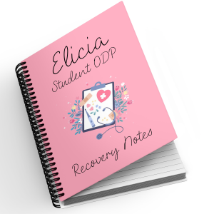 Personalised A5 Notebook - Floral Stethoscope - Pink