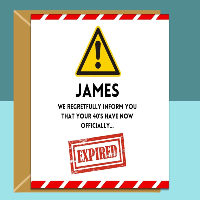 Funny 50th Birthday Card - Personalised For Men Women, For Him, Her turning 50 years old - Custom 50th card for friend, brother, sister. - Blank inside - Regular - Matte