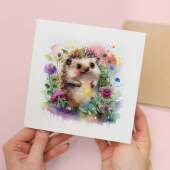 Postcard Prints - Notelet Card of a Hedgehog Any Occasion Card For Her or For Him Card For Birthday or Easter Card Thank You Card