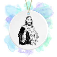 Religious Ceramic Decoration - Hand Drawn Jesus Christ