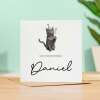Personalised Birthday Card For Him or Her Black Cat Birthday Card Custom Name Birthday Card - Square (5.5x5.5) / Blank Inside