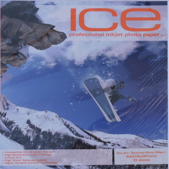 ICE A4 200gsm Fine Art Textured Gloss Photo Paper
