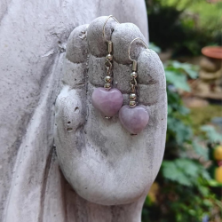 Lepidolite Crystal Sterling Silver Earrings
