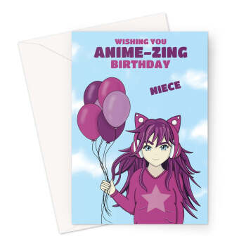 Kawaii Anime Birthday Card For A Niece