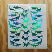 Dinosaur stickers in Chrome Green