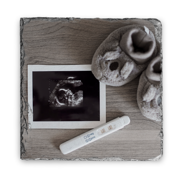 Pregnancy Announcement Gift - Personalised Rock Photo Slate Coaster