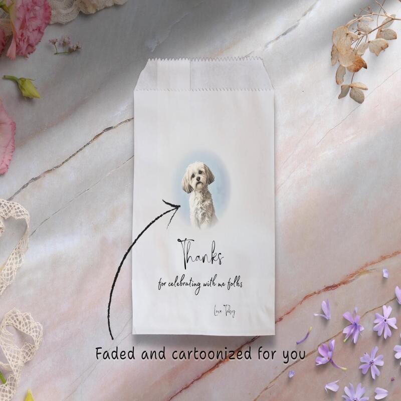 Personalised Wedding Candy Bags | Thanks for Celebrating with me Folks | 15cm × 10cm | White | Wedding, Party - White - Sample (not custom)