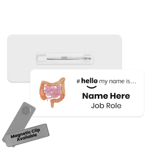 Name Badge - Watercolour Organs Hello My Name is... - Intestine