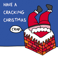 Have a Cracking Christmas 150mm Square Festive Santa Christmas Card from Holy Mackerel