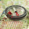 Go west Young Man 150mm Square Greetings Card by Akiko Ida and Pierre Javelle