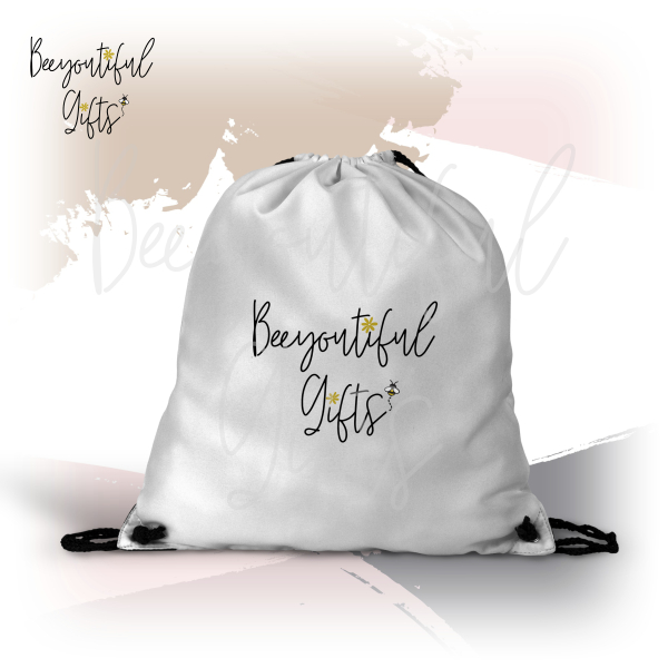 Photo Upload Gift - White Drawstring Bag