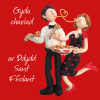 Gyda chariad ar Ddydd Sant Ffolant, an Erica Sturla 150mm square Welsh language Valentines/St Ffolant card, blank inside for your message