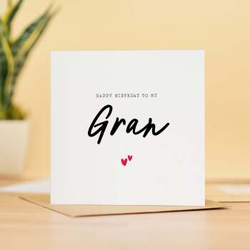 Birthday Card For Gran Happy Birthday Card For Gran Simple Birthday Card For Gran Love Hearts Birthday Card For Gran