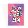 40th Birthday Card For Her - A5 Portrait - 1 Card