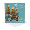 3rd anniversary card (leather anniversary card) - designed by Erica Sturla - 15cm square and blank inside, made in the UK