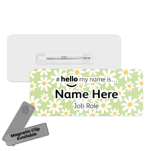 Name Badge - Daisies Hello My Name is... - Light Green