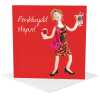 Penblwydd hapus party - Welsh birthday card for her - designed by Erica Sturla - 15cm square and blank inside, made in the UK