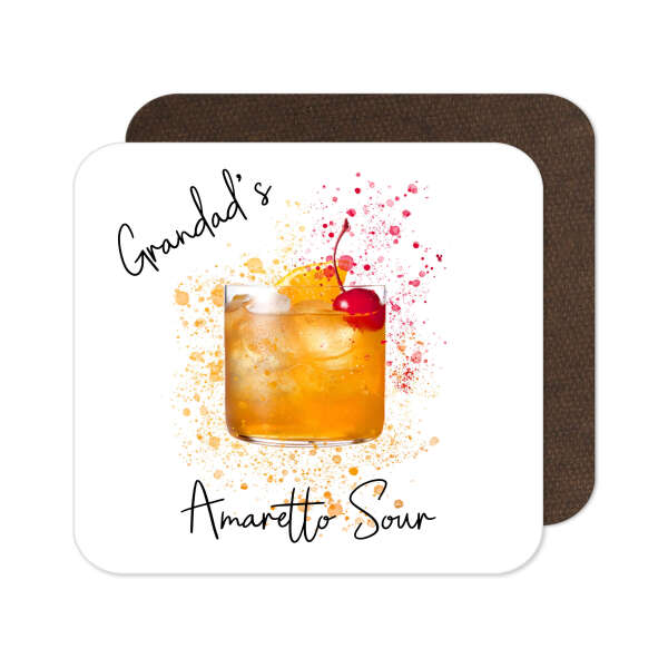 Personalised Amaretto Sour Coaster with Splash Effect