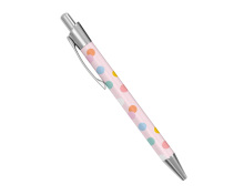 Personalised Retractable Ballpoint Pen - Pastel Polka Dots - Standard Retractable Ballpoint Pen