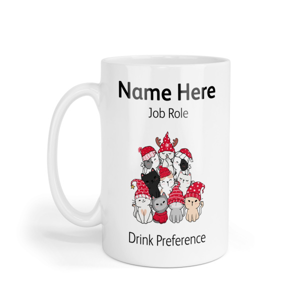 Personalised Ceramic Mug - Cat Christmas Tree