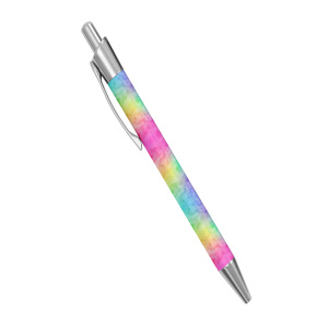 Personalised Retractable Ballpoint Pen - Rainbow Watercolour Background