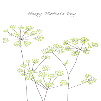 Mothers Day Fennel Greeting Card - designed by Eloise Hall - 15.7 x 11cm and blank inside, made in the UK