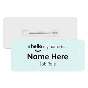 #hello my name is... Name Badge - Pale Blue Polka Dots