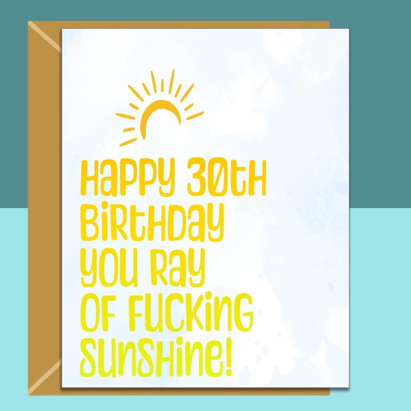 30th Birthday Card - Personalised inside if required - For Him or For Her - Perfect greetings card for someone turning 30 years old - Blank inside - Regular - Matte