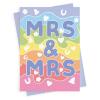 Mrs and Mrs, confetti themed lesbian wedding card with a gorgeous printed envelope - 12 x 17cm and blank inside - made in the UK
