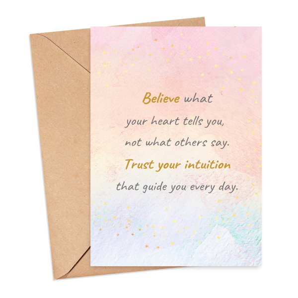 Affirmation Card - Believe & Trust Your Intuition - Small (A6)