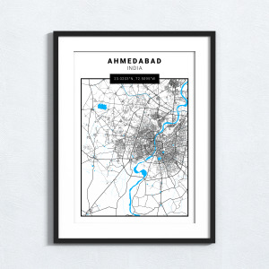 Map Print - Ahmedabad - India