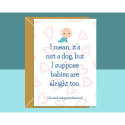 Funny New Baby Pregnancy Card - For Expecting Mum - New Parents - New Dad - Expecting a baby - Baby Shower Card - Can be personalised inside
