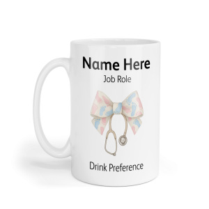 Personalised Ceramic Mug - Baby Feet Coquette Bow