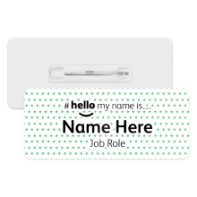 #hello my name is... Name Badge - Small Green Stars