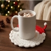 Christmas Santa Claus Hand-Crocheted Coaster Set