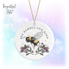 Bee Humble and Kind Round Ceramic Decoration